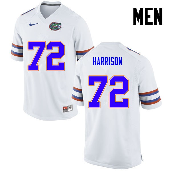 Florida Gators Men #72 Jonotthan Harrison College Football White